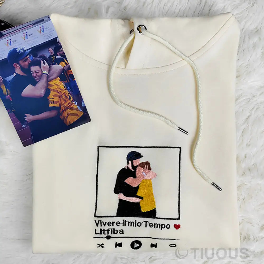 Customized Couple Music Player Embroidered Sweatshirt