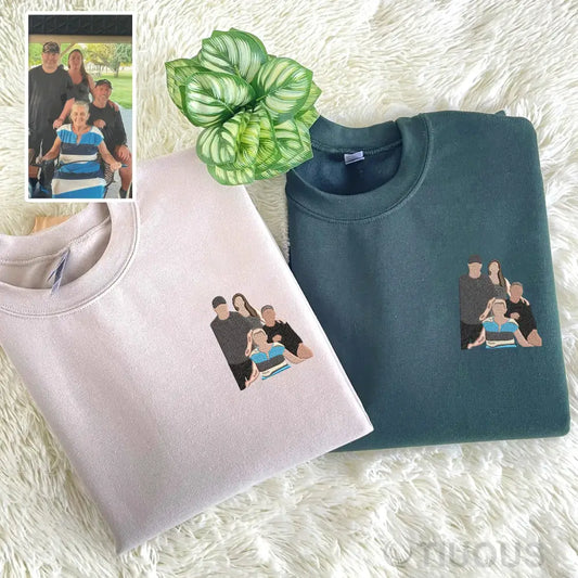 Customized Family Photo Embroidered Sweatshirts