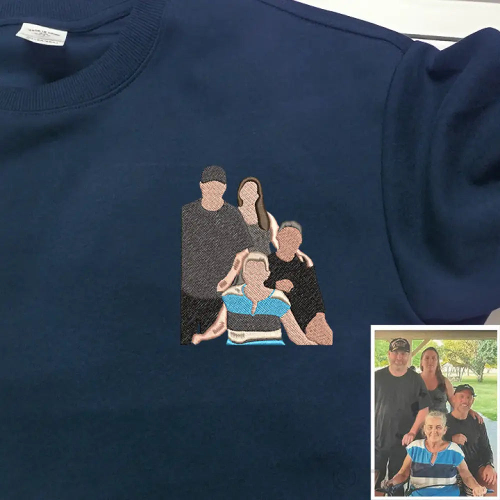 Customized Family Photo Embroidered Sweatshirts