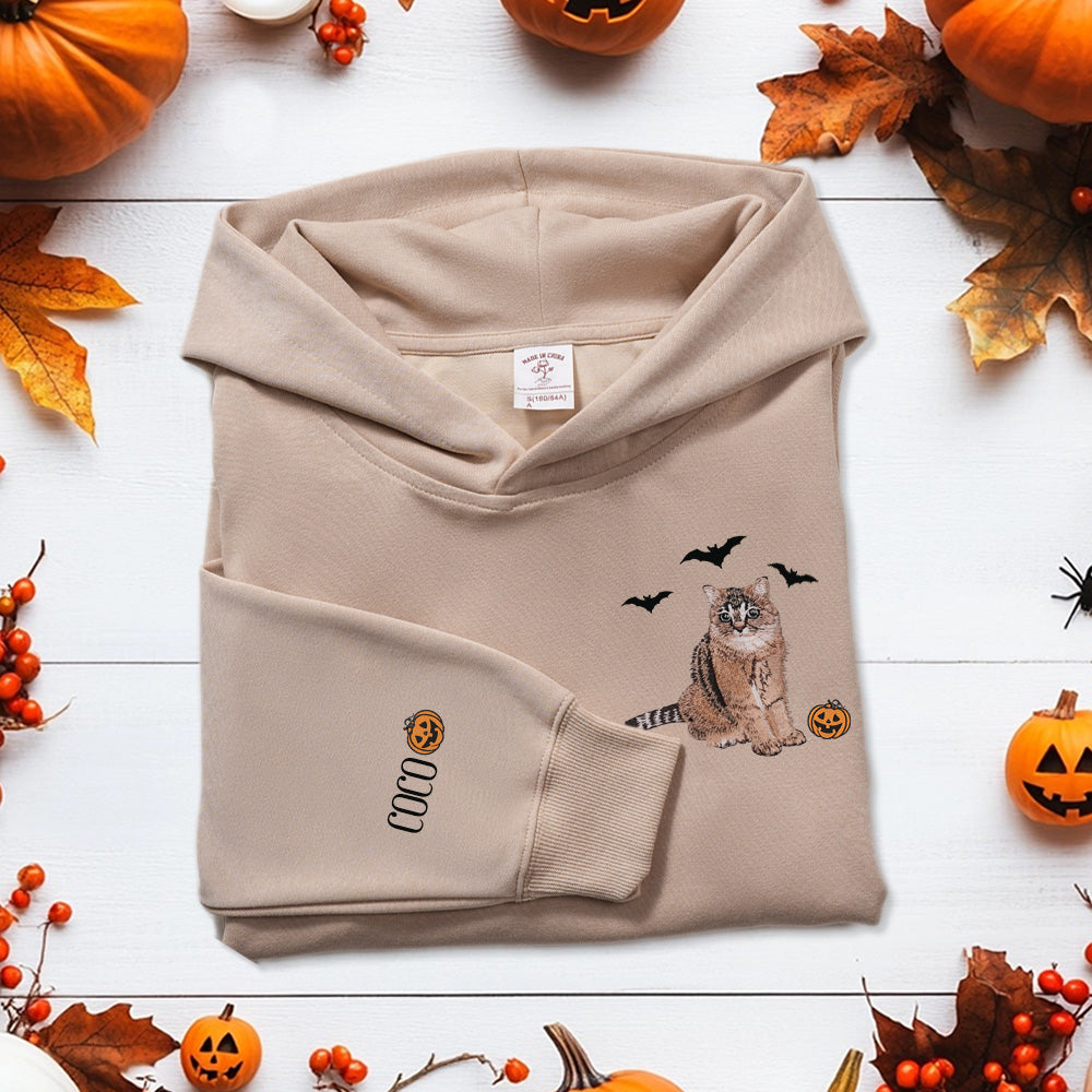 Halloween-Inspired Pet Embroidered Fashion Hoodie - Available in 6 Color Options, Perfectly Blending Festive Spirit with Personal Style!"