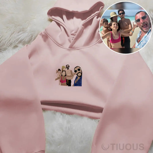 Family Travel Photo Embroidered Hoodie Custom