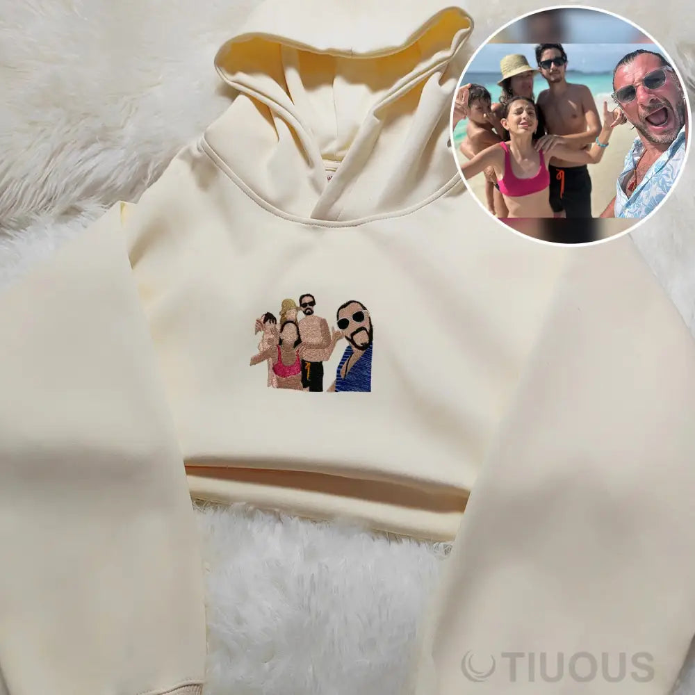 Family Travel Photo Embroidered Hoodie Custom