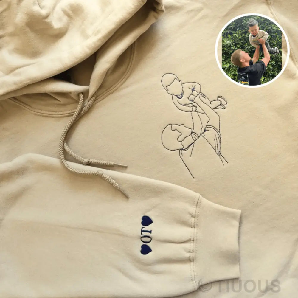 Father And Son Embroidered Sweatshirt Hoodie Personalized Fathers Day Gifts Unique For Dad