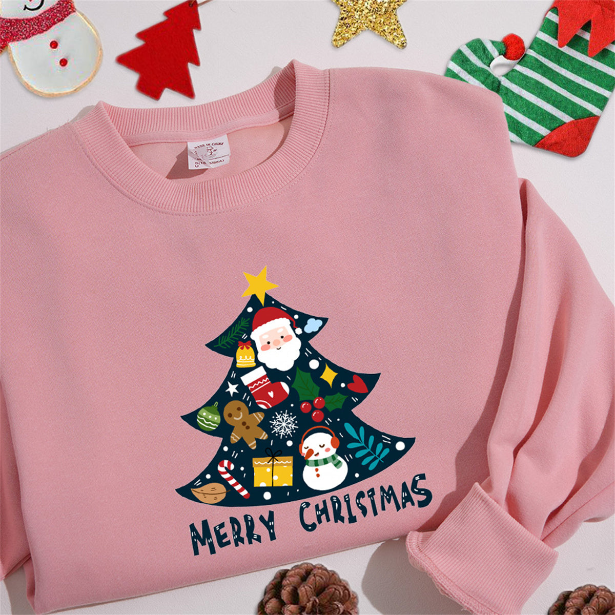 Embroidered Christmas Sweatshirt | Autumn Collection | Cozy & Festive Design | Perfect for Winter Celebrations | Stylish & Comfortable | Ideal Gift for Friends & Family