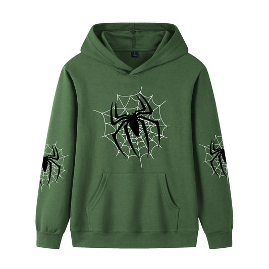 Cool Spider Web Print Hoodie