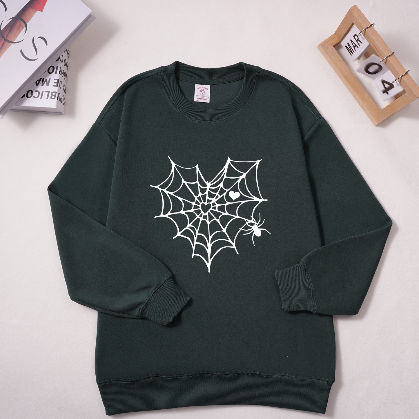 Cartoon Hand-painted Spider Web Printed Sweatshirt