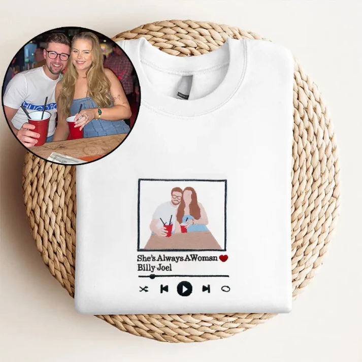 Sweatshirt gifts for couples, customized embroidered sweatshirts for couples