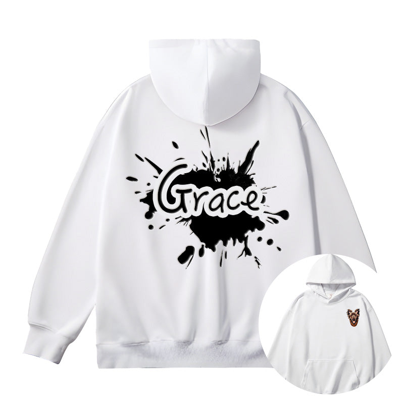 Trendy Fashion Hooded Sweatshirt with Heat-Printed Design